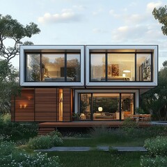 modular home architecture emphasizing prefabricated units, efficient layouts, scalable designs, and 