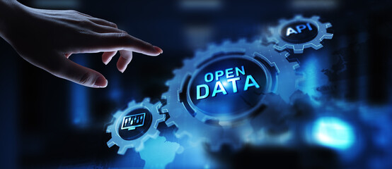 Wall Mural - open data database integration api internet technology concept.