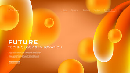 Wall Mural - abstract yellow and orange gradient landing page template