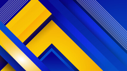 Wall Mural - geometric abstract blue and yellow background design