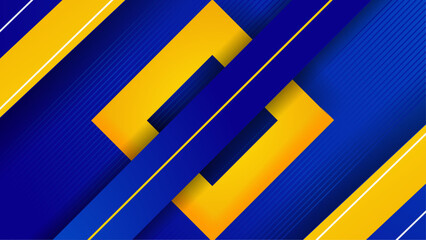 Wall Mural - geometric abstract blue and yellow background design