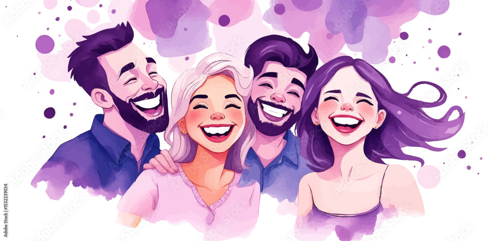 Diverse Group of People Standing in a Row – Vector Illustration of ...