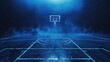 © 哥 谢 - A vibrant sports blue basketball court background brings the excitement and energy of the game to life