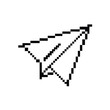 © Arconarani - Pixel art paper airplane icon simple design