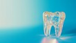 © AVR - A high-quality image captures a digitally rendered tooth in blue, created using software for a realistic visual representation