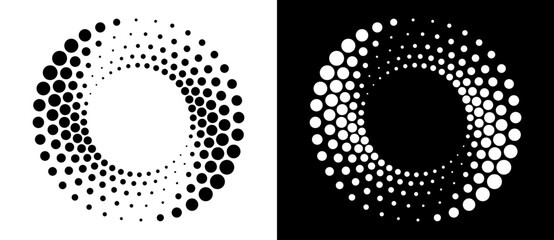 Wall Mural - modern abstract background. halftone dots in circle form. round logo. vector dotted frame. design el