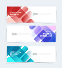 Wall Mural - geometric banner design with vector presentation template.