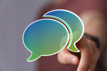 Aufkleber - Abstract image of speech bubbles,communication concept. Ideal for websites, blogs, and presentations.