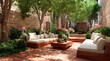 © The - Lush Outdoor Lounge Setting for Relaxation and Tranquility