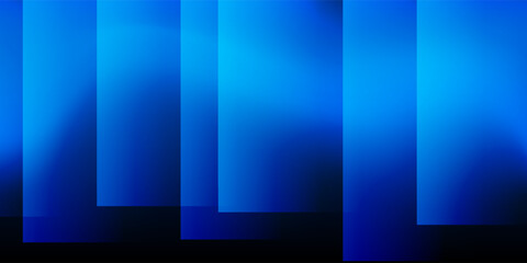 Wall Mural - a modern abstract design featuring a smooth blue gradient background with overlapping transparent sq