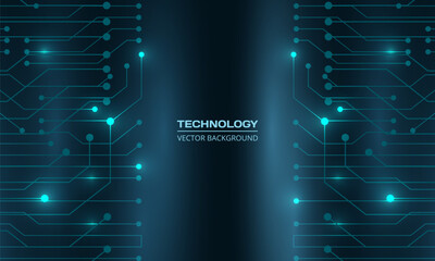 Wall Mural - abstract dark blue technology background with circuit line. futuristic network technical digital con