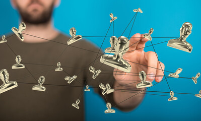 Fototapete - Image depicting a network of connections, symbolizing social media, networking, or teamwork.