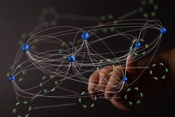 Aufkleber - Abstract image of a network connection, showcasing digital interconnectivity and global communication.