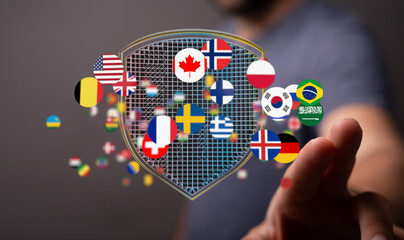 Poster - Secure your international business with robust cybersecurity solutions.  Protect data, comply with regulations.