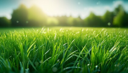 green grass close up lawn summer landscape background