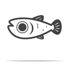 Wall Mural - cartoon fish outline icon transparent vector isolated
