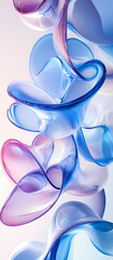 Wall Mural - Abstract Liquid Forms in Blue and Pink