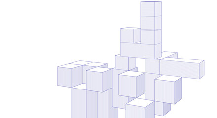 Wall Mural - abstract architecture modular construction 3d