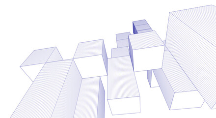 Wall Mural - abstract architecture modular construction 3d