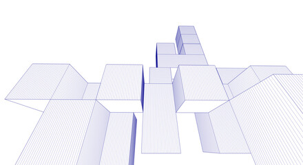 Wall Mural - abstract architecture modular construction 3d