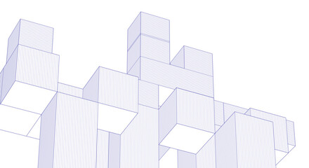 Wall Mural - abstract architecture modular construction 3d