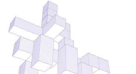 Wall Mural - abstract architecture modular construction 3d