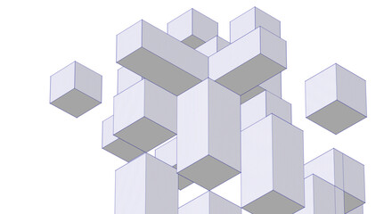 Wall Mural - abstract architecture modular construction 3d