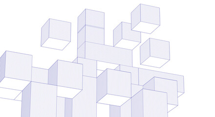 Wall Mural - abstract architecture modular construction 3d
