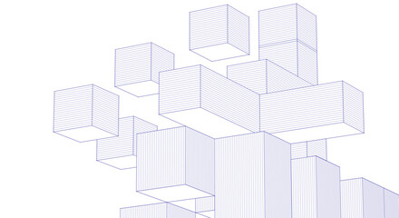 Wall Mural - abstract architecture modular construction 3d