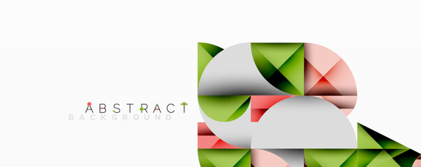 Poster - Modern abstract design. Geometric shapes overlap, creating vibrant color gradients. Clean white background provides contrast.