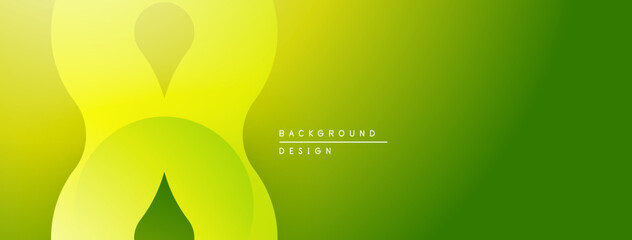 Poster - Abstract yellow, green gradient. Overlapping shapes create modern design. Minimalist aesthetic suitable for backgrounds, presentations.