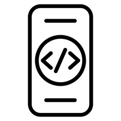 vector design mobile coding icon style