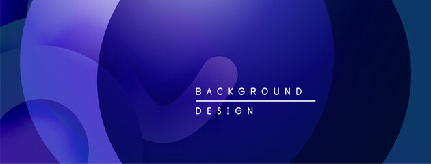 Aufkleber - Abstract fluid shapes, vibrant blue hues, modern design. Minimalist composition creates dynamic visual impact. Smooth gradients present depth.
