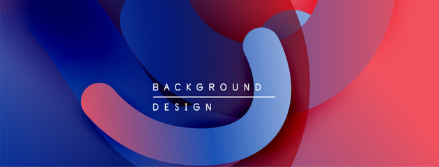 Aufkleber - Abstract fluid shapes, vibrant colors, modern design. Gradient blends create dynamic visual experience. Background element.