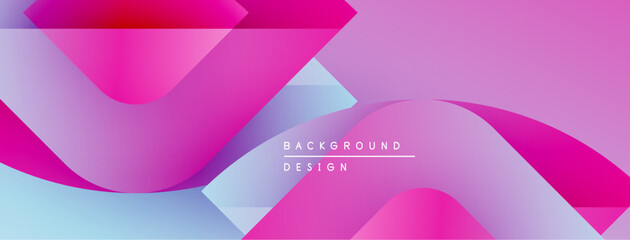 Poster - Abstract flowing shapes, vibrant pinks, blues create modern background. Text reads background design. Smooth gradients dominate composition.