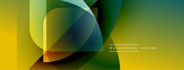 Aufkleber - Abstract graphic design features flowing shapes, vibrant colors. Yellow, green hues blend smoothly creating modern visual effect.