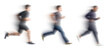 © INSPIRO SOURCE - Set of Running people with motion blur effect, isolated PNG with transparent background for photo scenes
