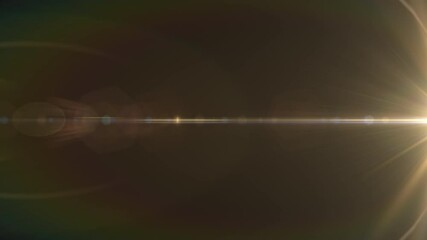 Wall Mural - abstract glow gold optical lens flare shine light animation from middle right side on black backgrou