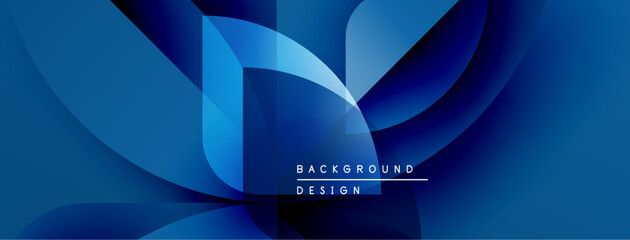 Aufkleber - Abstract blue design features flowing shapes, gradients. Modern aesthetic, suitable for backgrounds, presentations. Minimalist style.