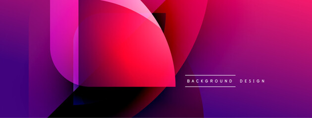 Aufkleber - Abstract geometric shapes, vibrant magenta, purple hues. Modern design, dynamic composition, sleek presentation. Minimalist aesthetic, gradient effects present.