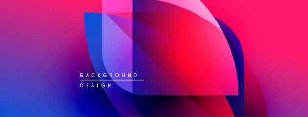 Poster - Abstract gradients overlap, creating vibrant pinks, blues. Modern design elements suggest dynamic visual experience. Text reads background design.