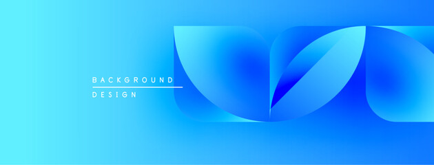 Aufkleber - Abstract blue design features overlapping shapes, gradients. Modern, clean aesthetic suitable for backgrounds, presentations. Smooth transitions create depth.