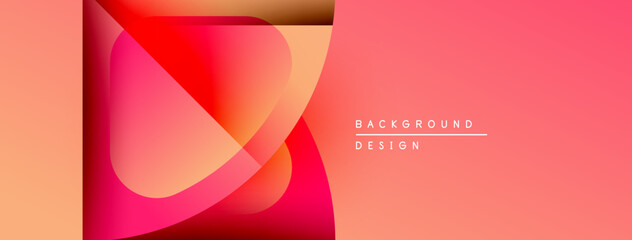 Aufkleber - Abstract gradients, flowing shapes create dynamic visual. Peach, red hues dominate composition. Modern design element.