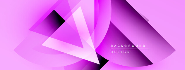 Aufkleber - Abstract pink gradient shapes overlap. Modern design features dynamic layers, creating vibrant visual effect. Text reads background design.