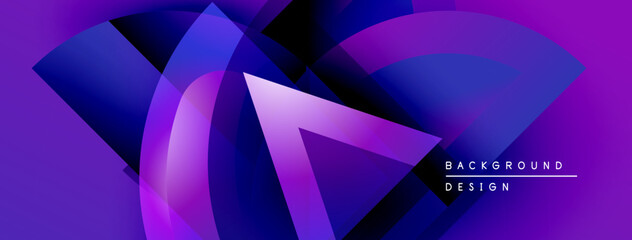 Aufkleber - Abstract purple design features overlapping shapes, gradients, dynamic flow. Modern background ideal for presentations, graphics.