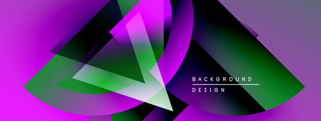 Aufkleber - Abstract vibrant layers overlap. Gradient colors blend, creating modern design. Text reads background design. Minimalist aesthetic.