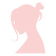 © Maya - Woman pink silhouette. multiethnic diversity women and girls face vector isolated.