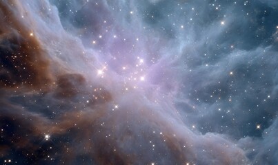 Wall Mural - dramatic close-up of a dusty nebula, generative ai