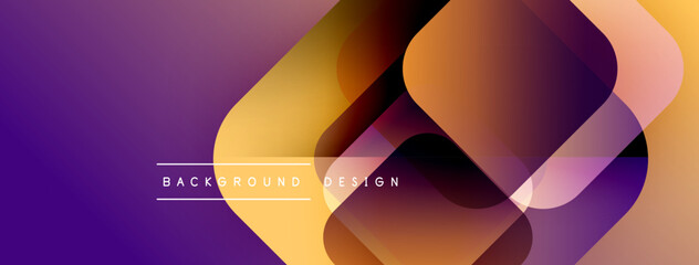 Aufkleber - Abstract gradient shapes overlap, creating dynamic purple, orange visual. Modern design element for backgrounds, presentations.