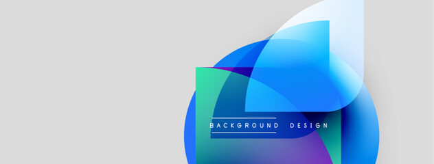 Aufkleber - Abstract geometric shapes overlap, creating vibrant color gradients. Background design elements suggest modern aesthetic. Simple, clean presentation.